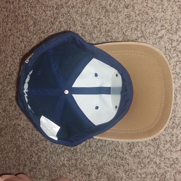 Ducks Unlimited Metal Patch Suede Visor Strapback Hat Blue Brown - Picture 10 of 12